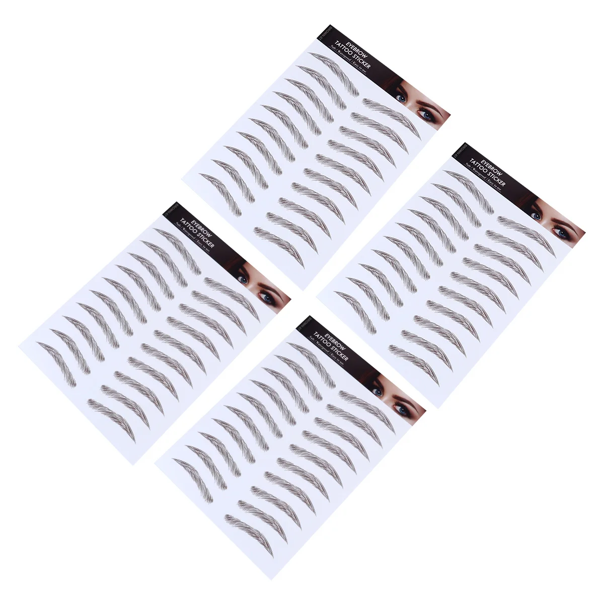

4Pcs 6d Hair-Like Eyebrows Stickers No Mess Application Fake Eyebrows for Smooth Face Eyebrow Stickers Imitation Eyebrow