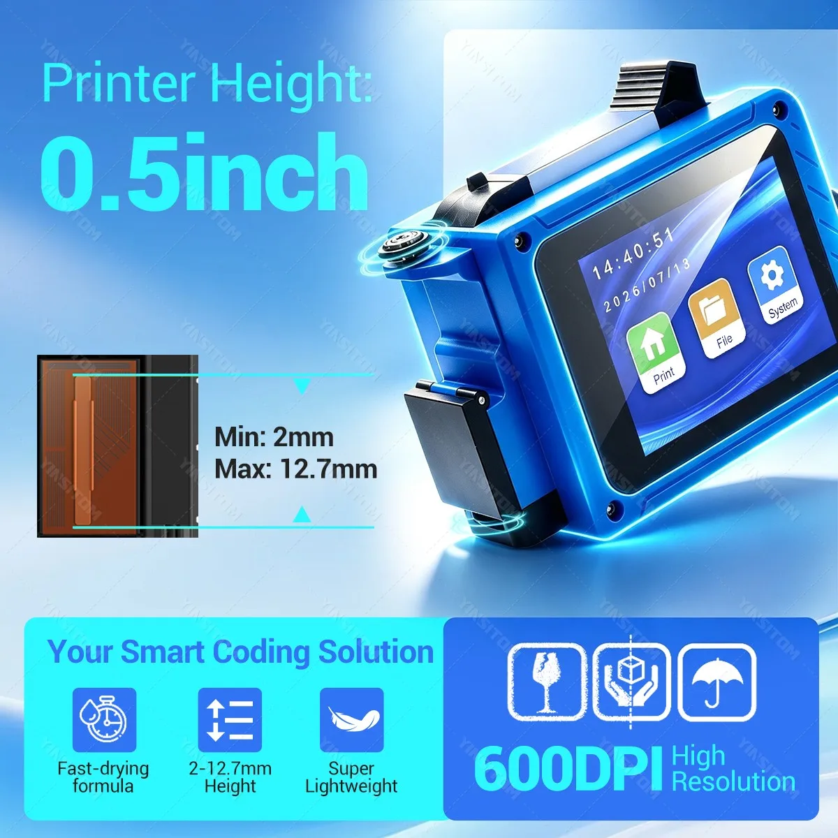 Bluetooth App Small Inkjet Coding Printer Portable Packaging Expiry Date Print Machine Codificadora Handheld ink Cartridge