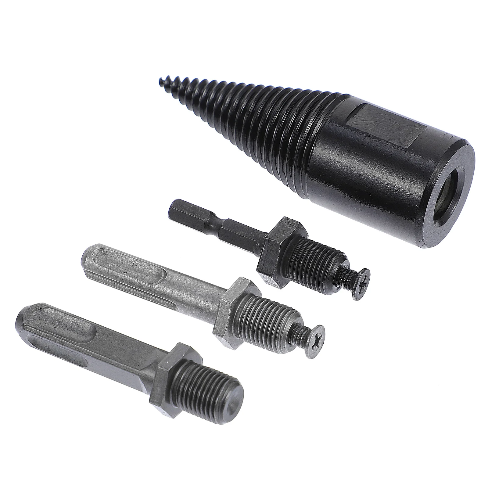 

4Pcs Firewood Drill Bit Set Grooved Anti-Skid Design Durable Wood Splitting Drill Bits Household Camping Farm Efficient Wood