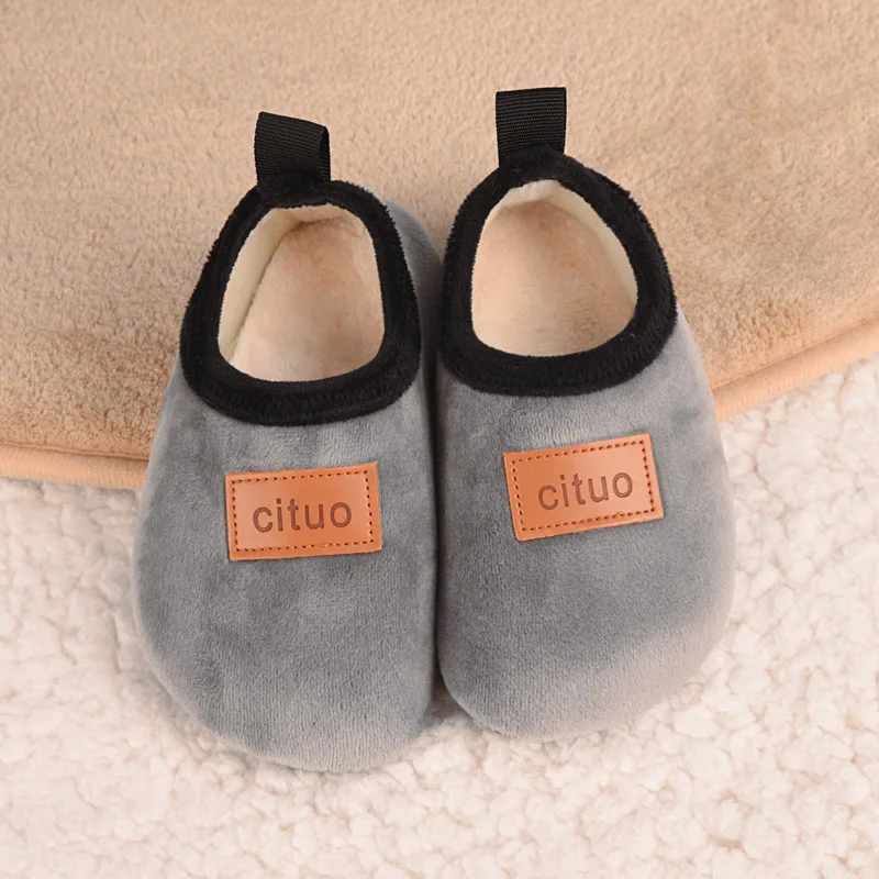 Winter Children Floor Shoes For Baby Slippers Kids Plush Warm Boys Girl Soft Anti-slip Nursey Indoor School Kids Shoes