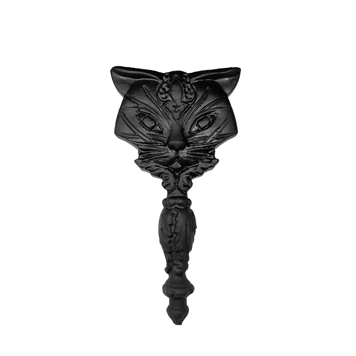 150mm Natural Obsidian Cat Head Mirror Magic Props Hand Carving Handicrafts Cure Crystal Home Decoration Gifts