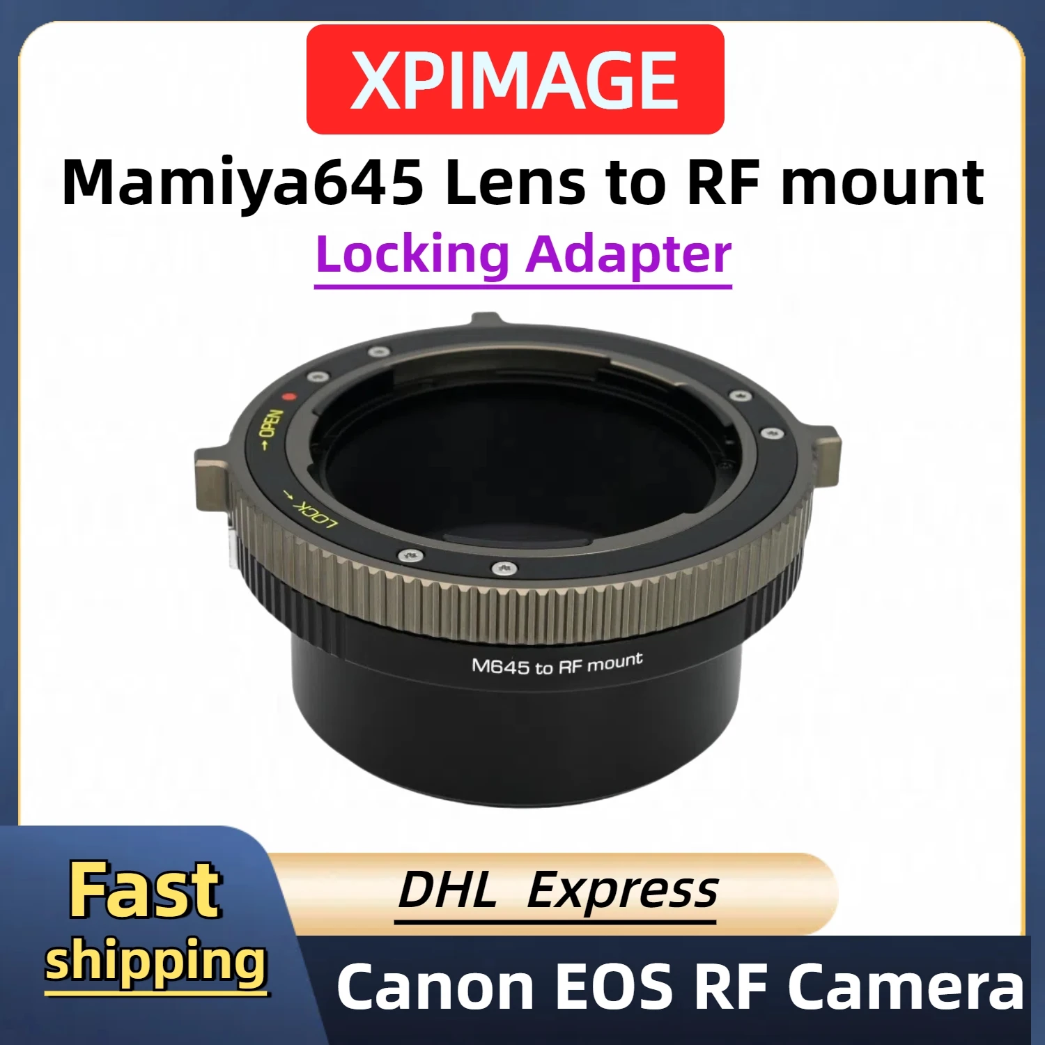 Mamiya645 Lens to CANON EOS RF Camera Locking Adapter .Schneider Mamiya  Lens to RF R5C R5 R6 R10 RED VISION for XPIMAGE Adapter