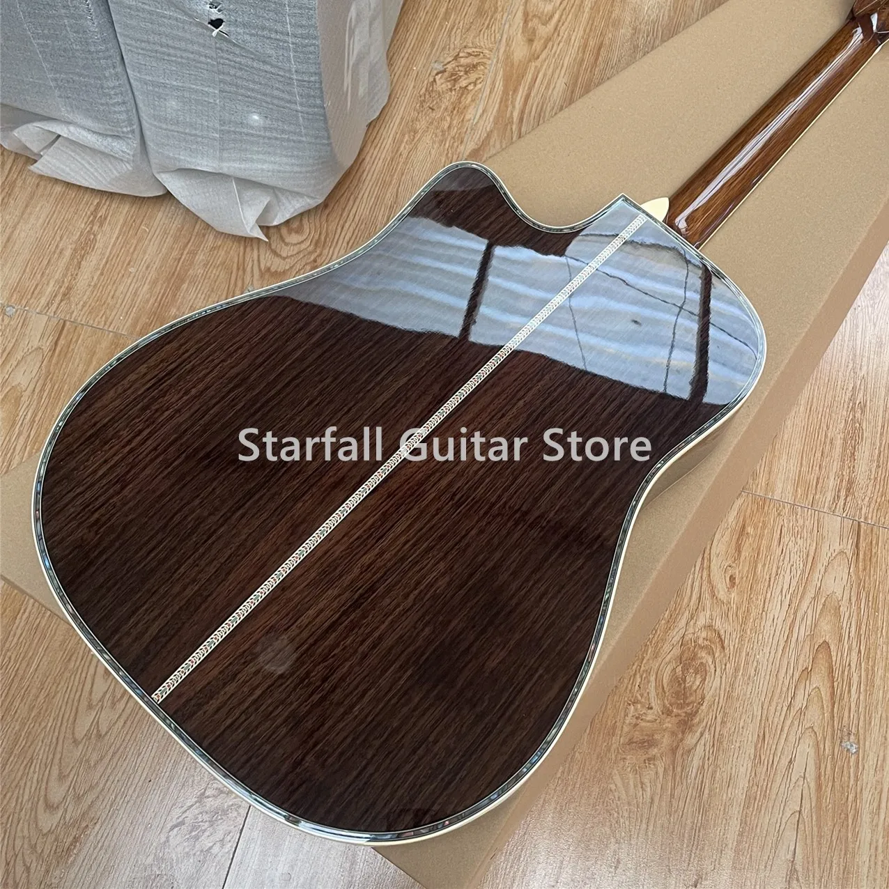 Factory Custom,Cutaway Model Acoustic Guitar,Rosewood Fingerboard,Real Abalone Inlay,45 Model,Cedar Top