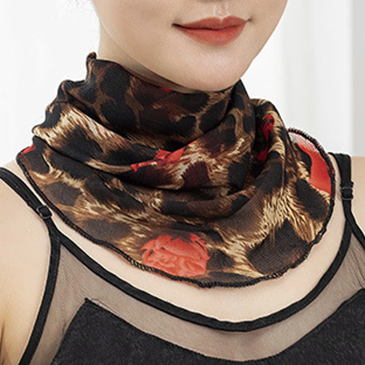 New Summer Neck Cover Multi Functional Ear Hanging Sun Protection Mask For Women Thin Elastic Print Versatile Neckerchief