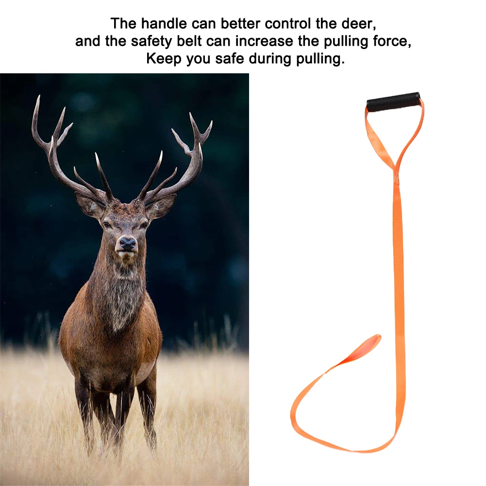 Orange Deer Drag and Harness, Lightweight and Portable Design, Strong Load Bearing Capacity, Essential Hunting Tool, 3 Pieces