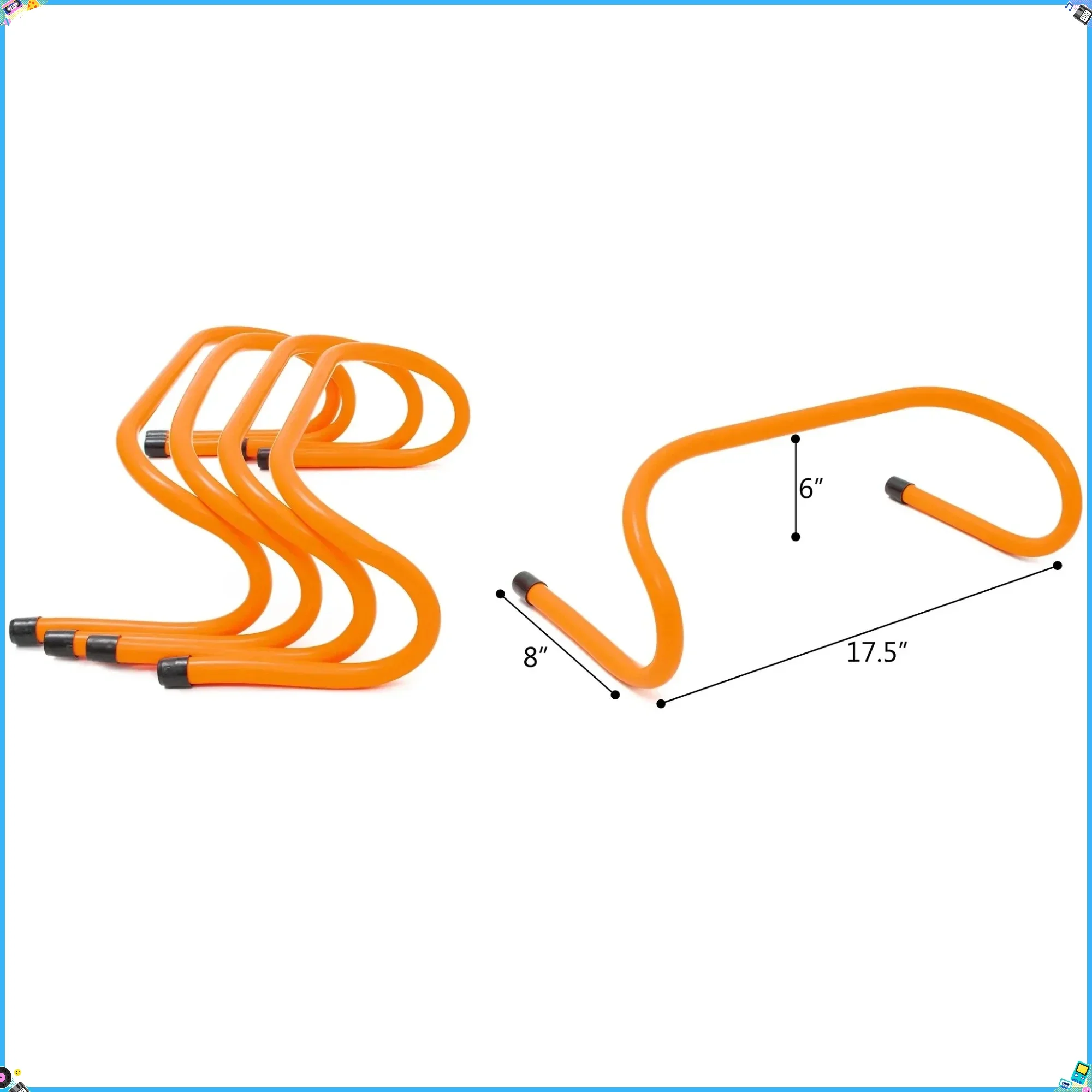 Set 5 Rintangan Latihan Kecepatan Enam Inci, Peralatan Kelincahan dengan Tinggi yang Dapat Disesuaikan untuk Latihan Lari, Sepak Bola & Kebugaran