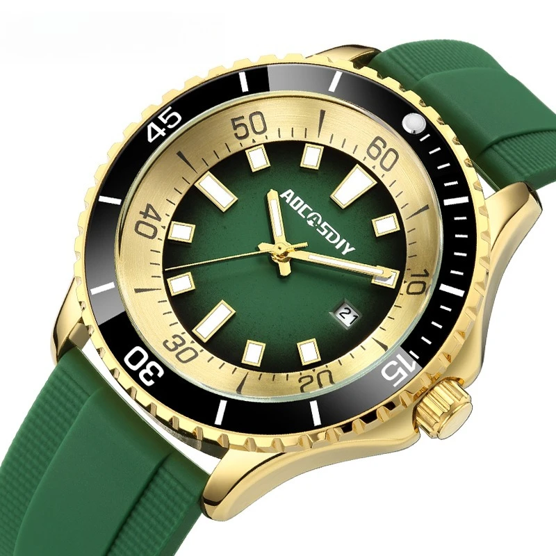 AOCASDIY new men's watch sports student watch cross-border foreign trade luminous waterproof silicone tape men's watch
