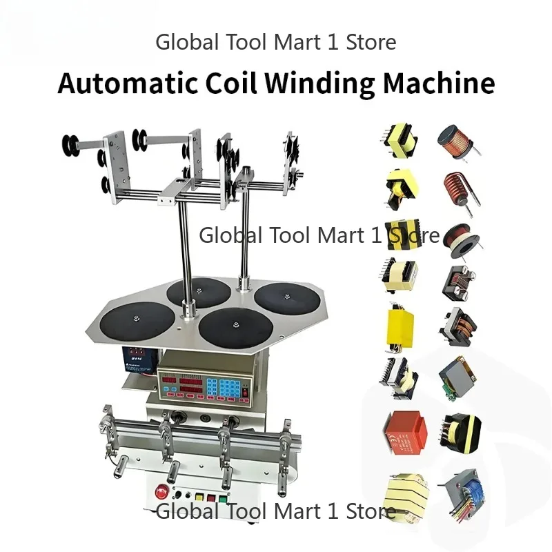 220V 110V Automatic Coil Winder Wire Cables Winding Machine 0.03-0.5mm Wire 4 /6 Axis Width 110mm Screw Diameter 80mm