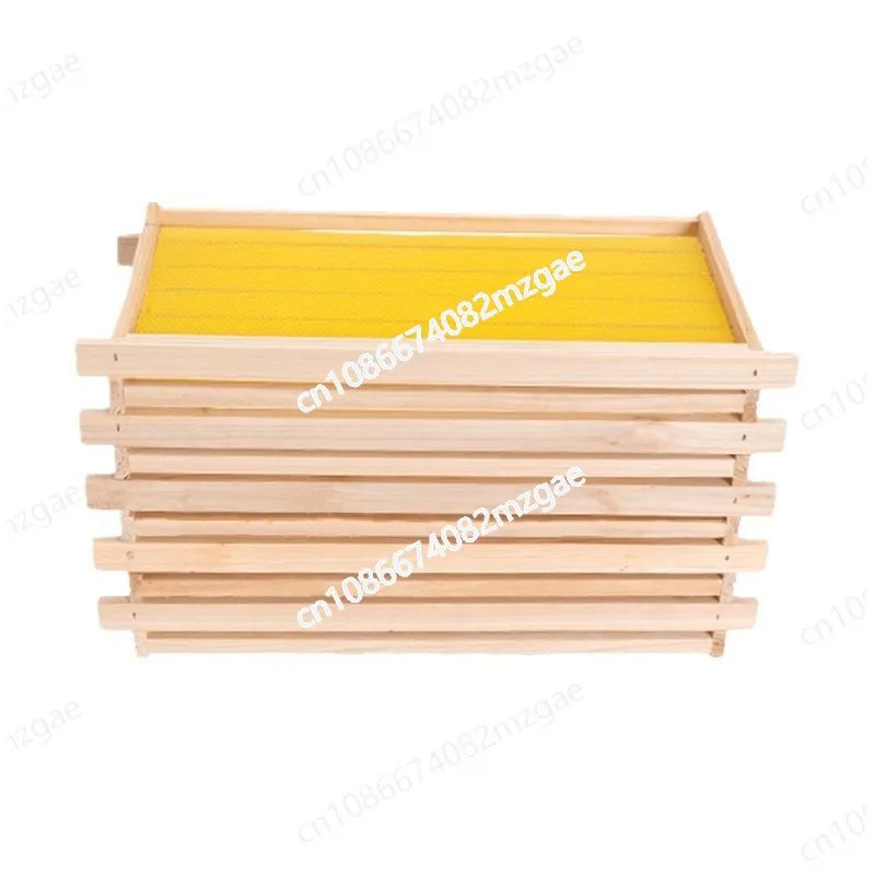 Professional Beekeeping Frame Set - 10 Deep Hive Frames with Bee Foundation and Wooden Comb Starter for Hive Building