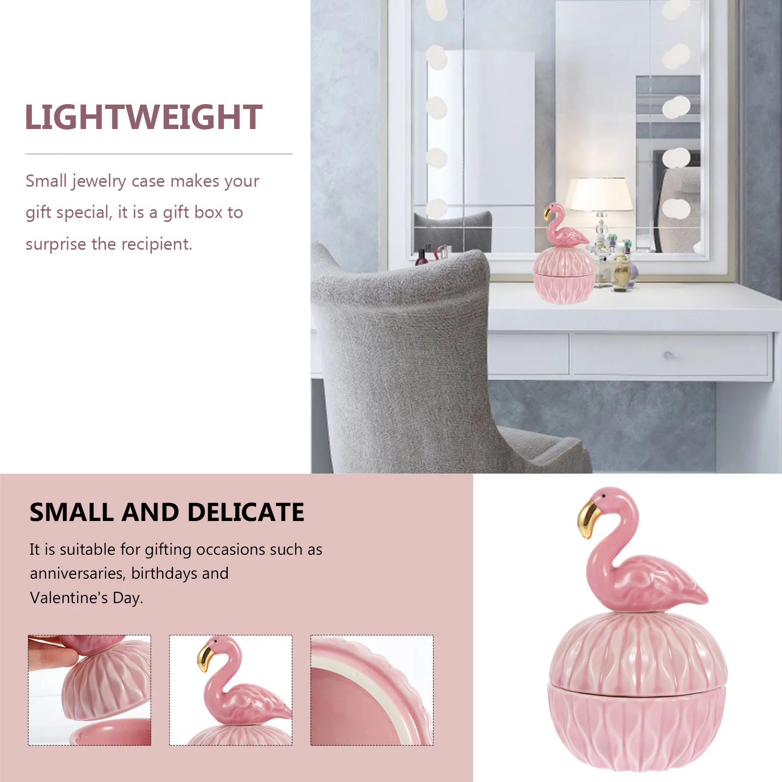 

2Pcs Ceramic Jewelry Box Cartoon Style Adorable Jewelry Storage Container Gift Box for Ring Earrings Necklace Storage