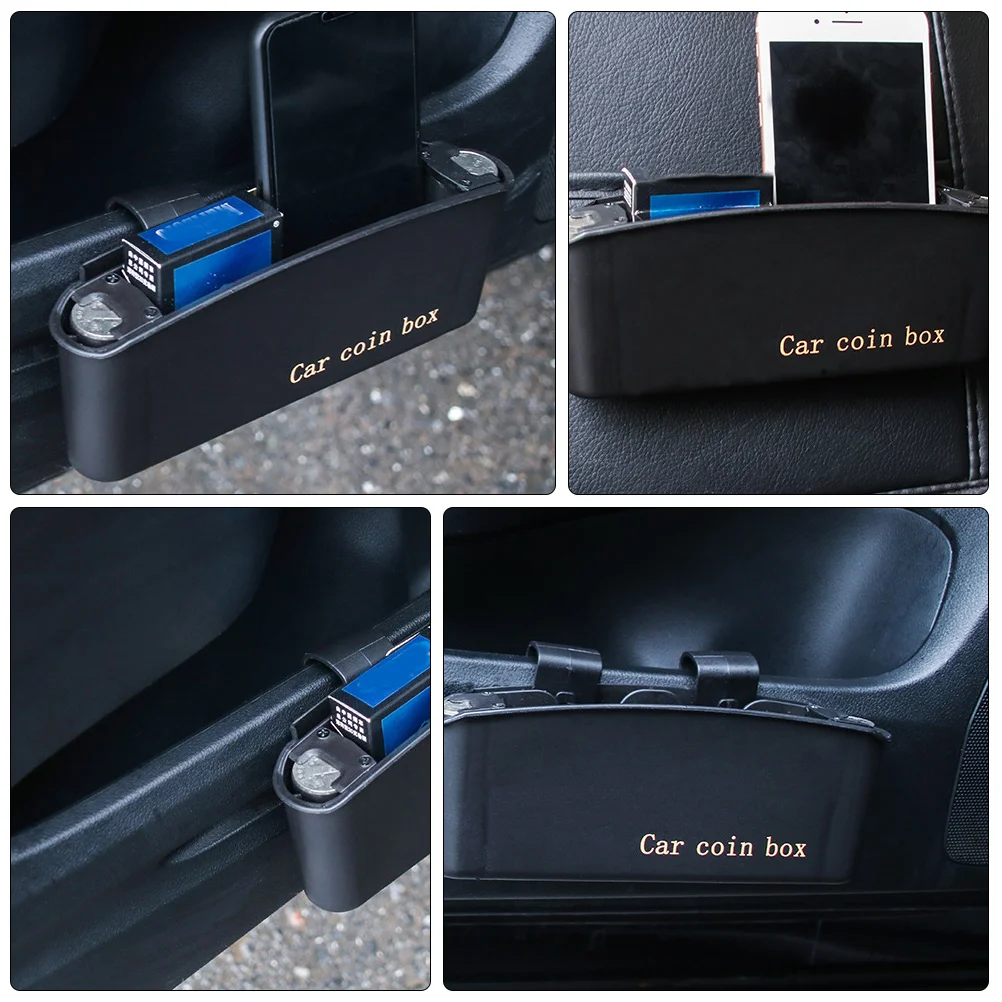 

2 pcs Car Door Storage Box Coin Holder Organizer Gap Filler Practical Pocket Keeps Items Organized Prevent Falling Car
