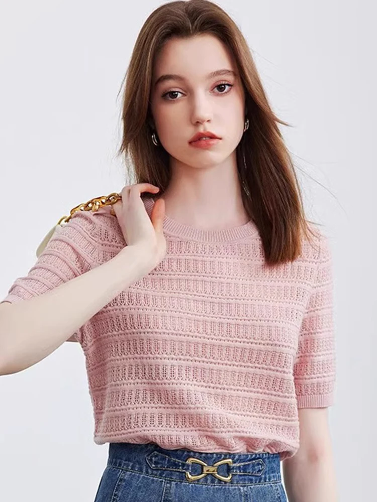 

Новая женская трикотажная футболка Sweet Sle с круглым вырезом и коротким рукавом, свободного кроя, с эффектом похудения, летняя, базовая, для повседневной носки