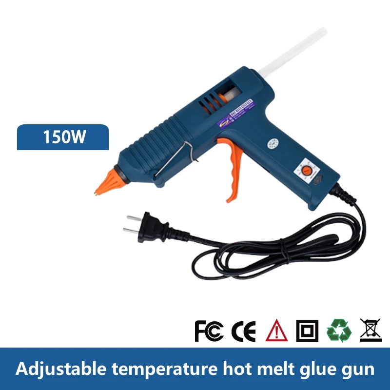 150W Hot Glue Gun Tool Kit (SET-1) Temperature Adjustment Silicone For Crafts Repair DIY Use 11mm Glue Sticks Pure Copper Nozzle