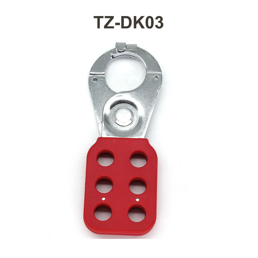 Red Industrial safety lockout Hasps with hook Six-hole steel lockout hasp Diameter 25mm and 38mm  Safety Hasp Lockout