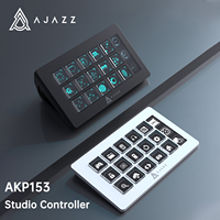 AJAZZ AKP153 Streaming Studio Controller Keypad Type-c Wired with 15 Macro LCD Key&1 Side Screen Display Detachable Stand
