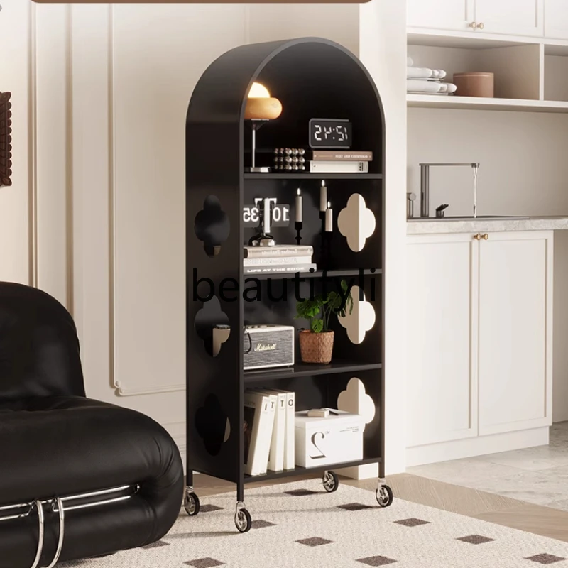 French, removable multi-layer arched tin bookcase, household living room mirror case, retro display case