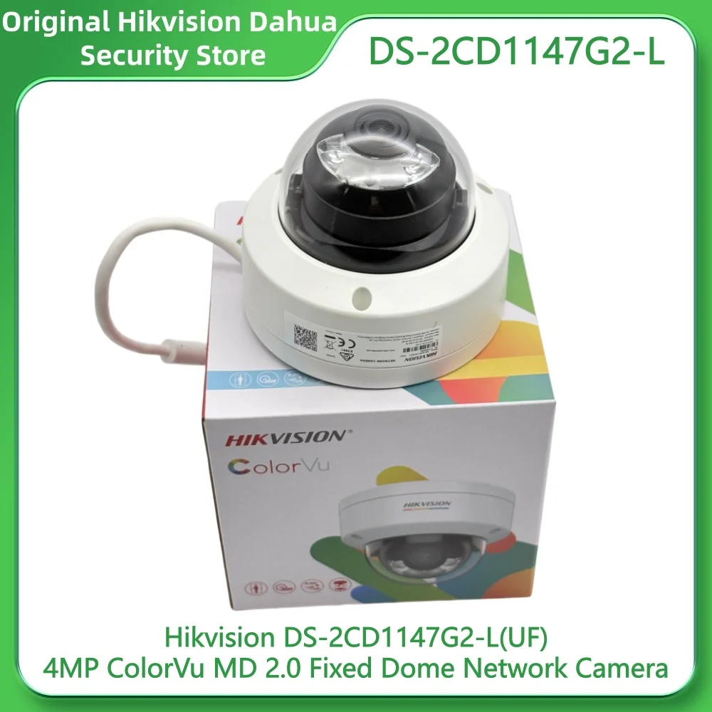 Hikvision Original DS-2CD1147G2-L 4MP ColorVu Fixed Dome Network Camera Human and Vehicle Detection vandal resistant Security