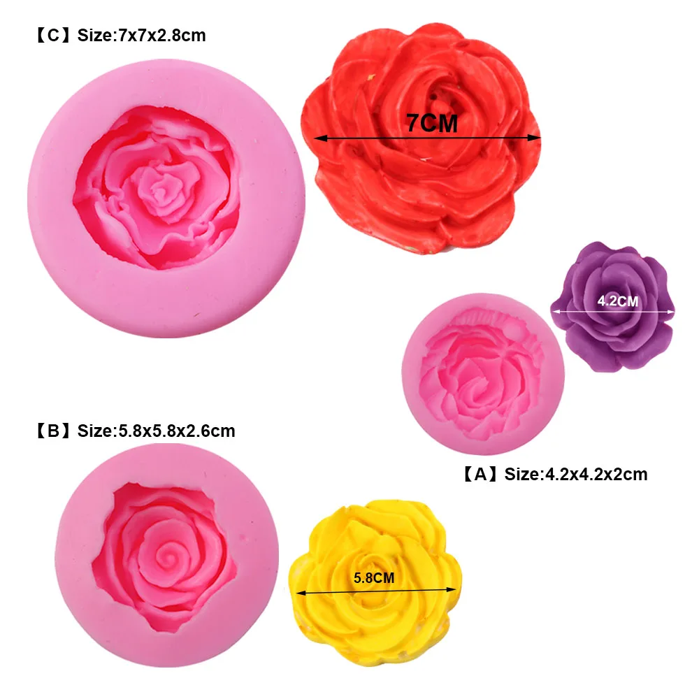 1PC Silicone Flower Bloom Rose Shape Soap 3D Cake Mold Cupcake Candy Chocolate Decoration Baking Tool Moulds Easy To Clean