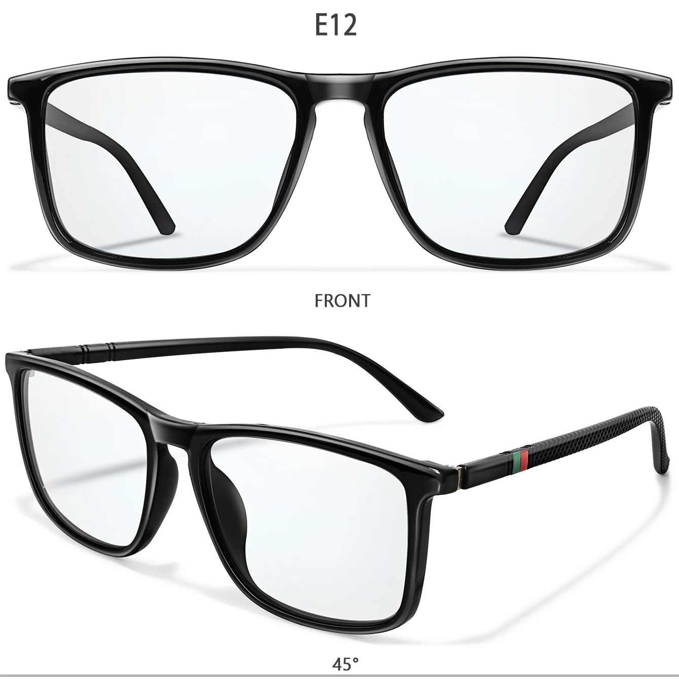 Klassische quadratische photochrome Lesebrille, presbyopische Brille für Männer und Frauen zum Lesen und Surfen im Internet +0 +150 +200 – Detail 6