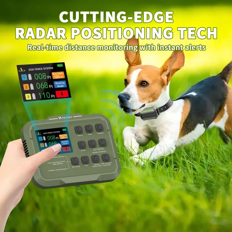 Outdoor Portable Wireless Dog Fence Electric Shock Training Collar IPX7 Waterproof Dog Containment System