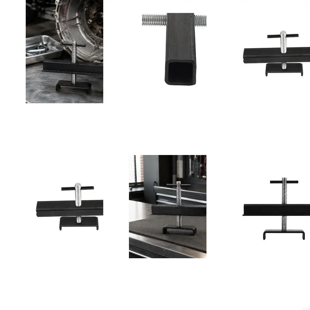 Machined Steel Drivetrain Tool with Central Screw and U-Shaped Lower Bracket, Configured for Automotive Maintenance and D7YA