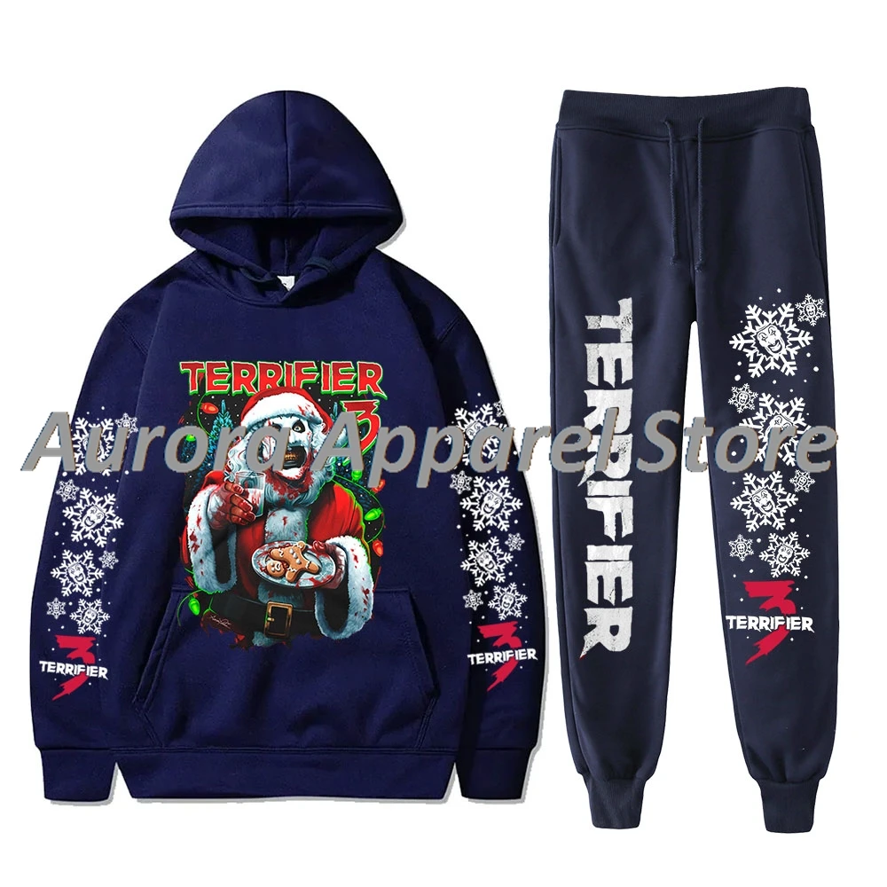 Terrifier 3 Milk and Carnage Hoodies Jogger Pants Set Women Men Fashion Streetwear Sweatshirts