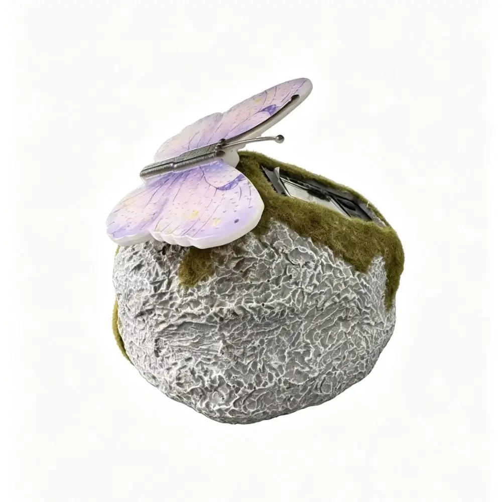 ABS Solar Butterfly Stone Lamp Waterproof Imitation Stone Shape LED Lawn Light Butterfly Simulation Stone Butterfly Stone Lamp