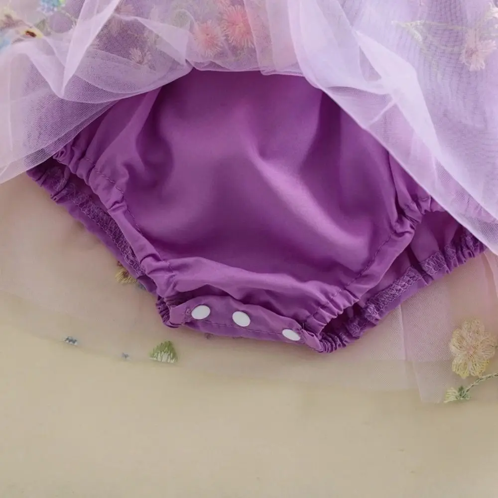 Polyester Baby Girl Tulle Dress Snap Closure Butterfly Wing Infant Romper Dress Sleeveless Baby Photo Outfit Baby Girl Outfit
