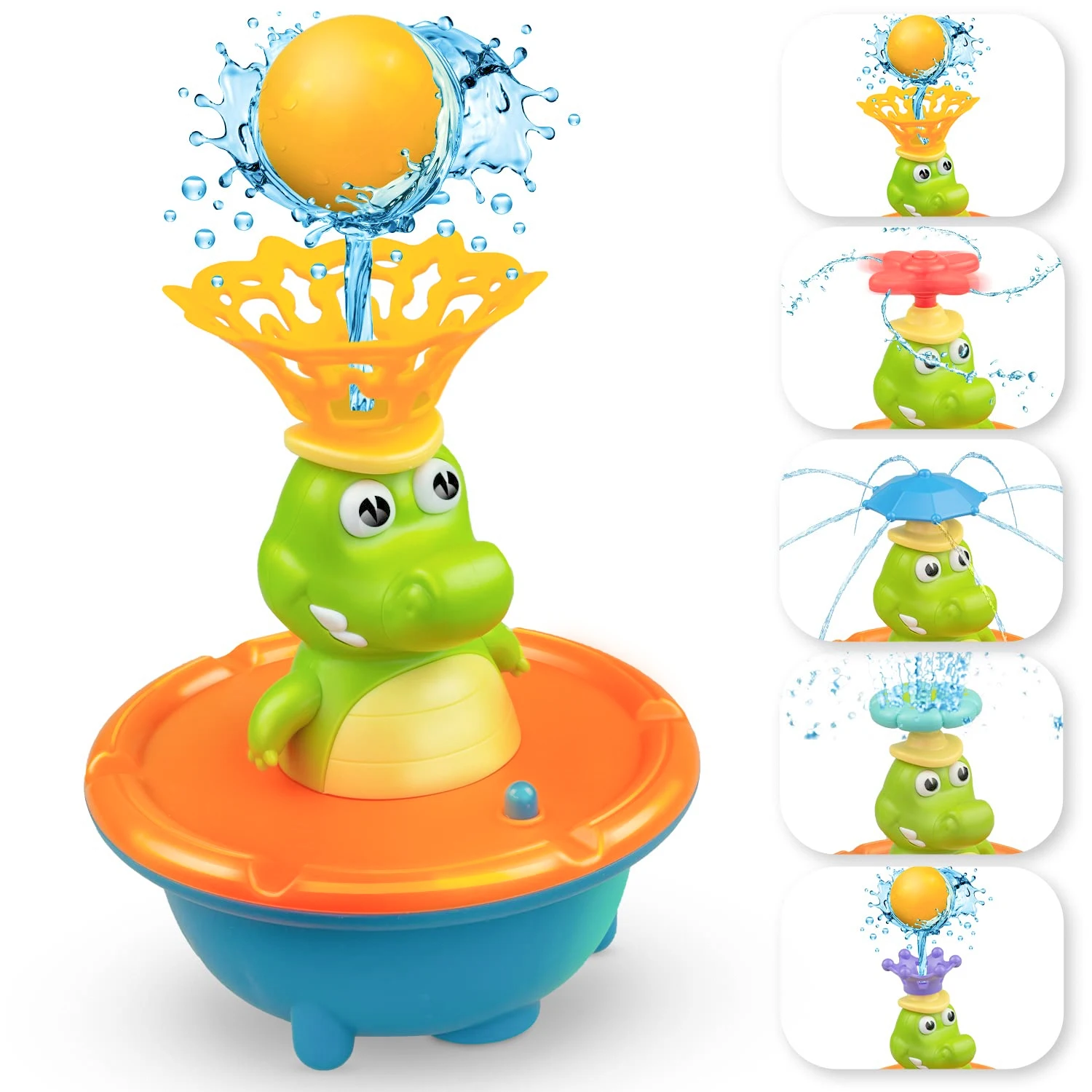 Baby Bath Toys Electric Spray Water Floating Rotation Crocodile Sprinkler Shower Game Glow Water Toy For Toddler Swimming Gifts