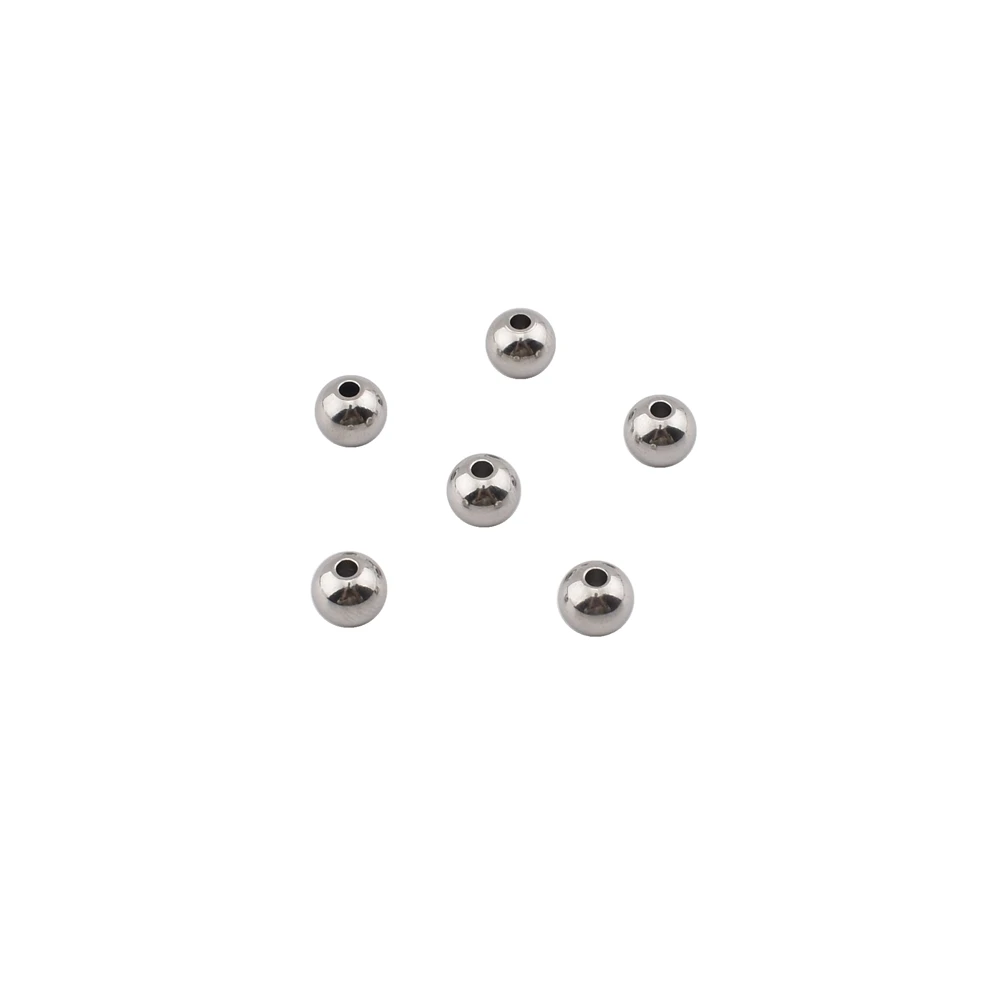 10-100Pcs/Lot 3-8mm Stainless Steel Loose Beads Diy Handicraft Accessories Findings Metal Spacer Beads For Jewelry Making