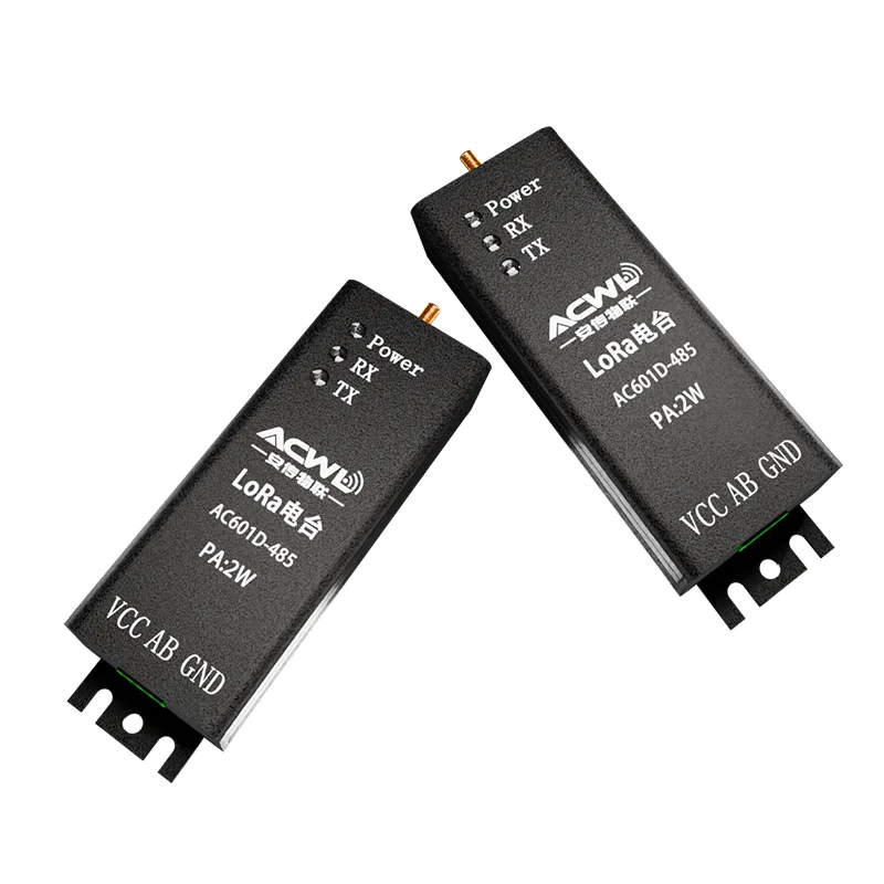 AC601D_2W  Micro-Power RF Wireless Data Transceiver Radio Station 485 Semi-duplex Transparent Transmission 6-8 km 20dBm 33dBm