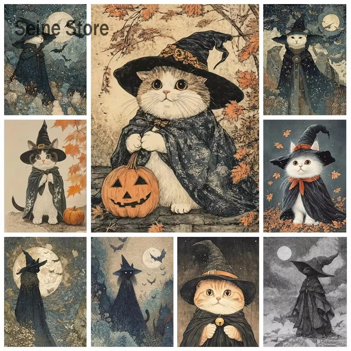 500 Pieces Creative Jigsaw Puzzle Halloween Cat Assembling Picture Adults Anti Stress Puzzles Toys For Kids Games Xmas Gift