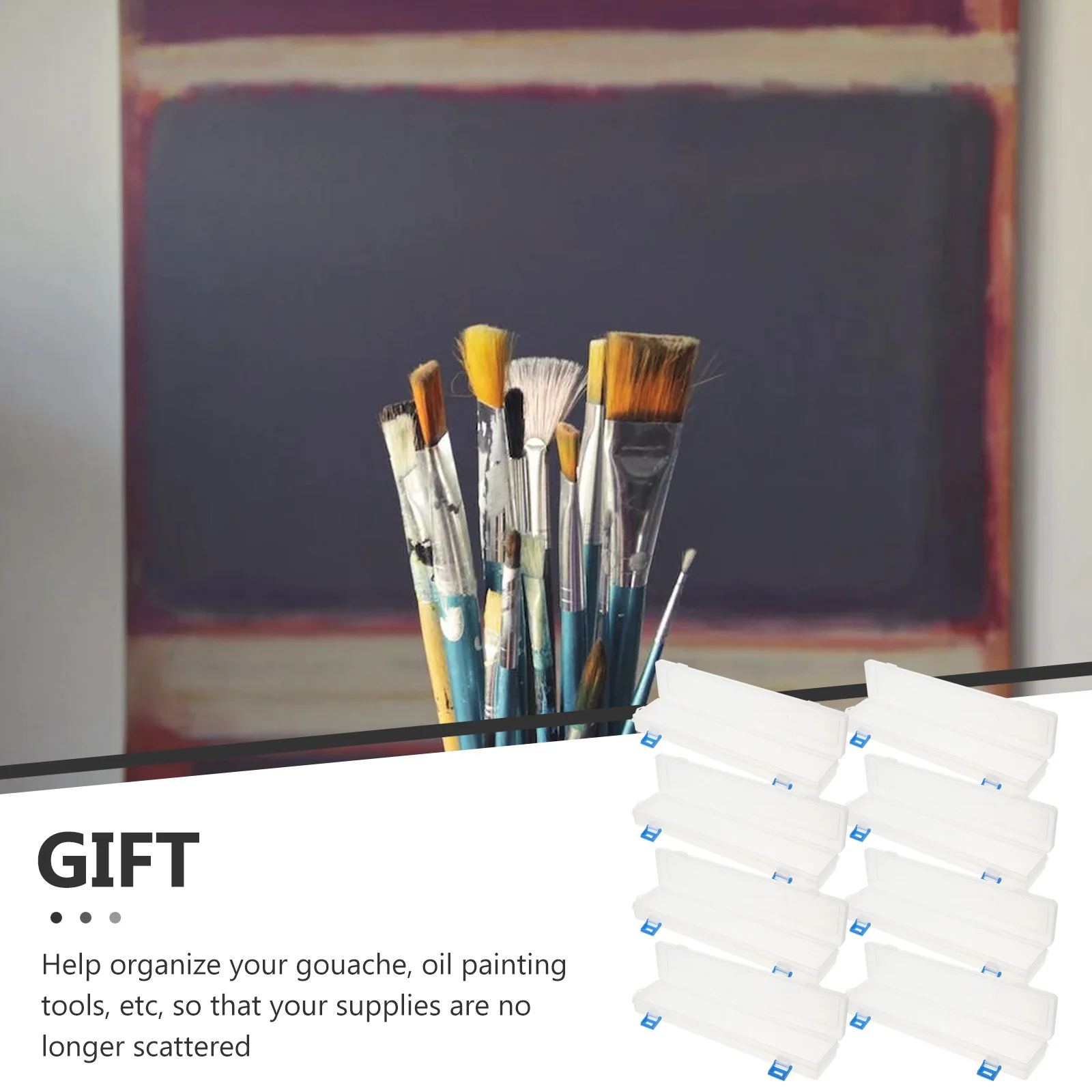 

8 Pcs Gouchalk Brush Box Boxing Water Pen Brushes Watercolor Pens Case Container