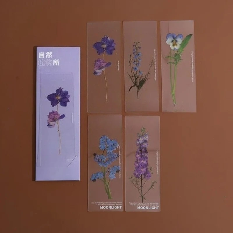 Retro Flower Leaves Series Bookmarks for Books Transparent Book Mark Page Marker Stationery Bookmarks For Books