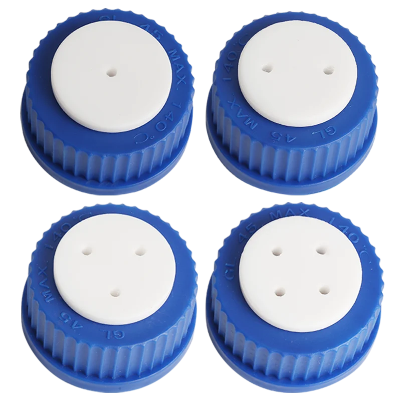 

Liquid phase mobile phase bottle cap 1/2/3/4 hole GL45 blue cap feeding bottle cap HPLC liquid chromatography bottle cap