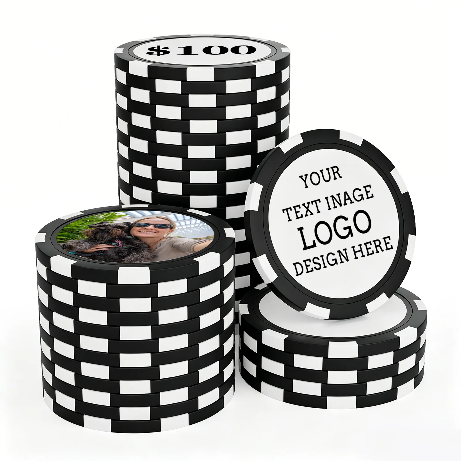 40mm Plastic ABS Ball Marker Coins Token UV Printing Gambling Game Custom LOGO Blank Club Golf Marker