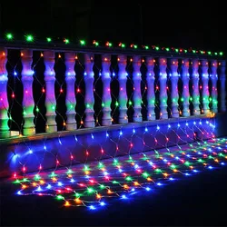 Guirxiété lumineuse LED en maille dégradée pour jardin extérieur, étanche, vacances de Noël, mariage, rideau de fenêtre, 3x2023x2m, nouveau, 2/2