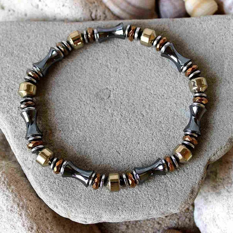 Men\'s Women\'s Extra Strength Black & COPPER Magnetic Hematite bracelet