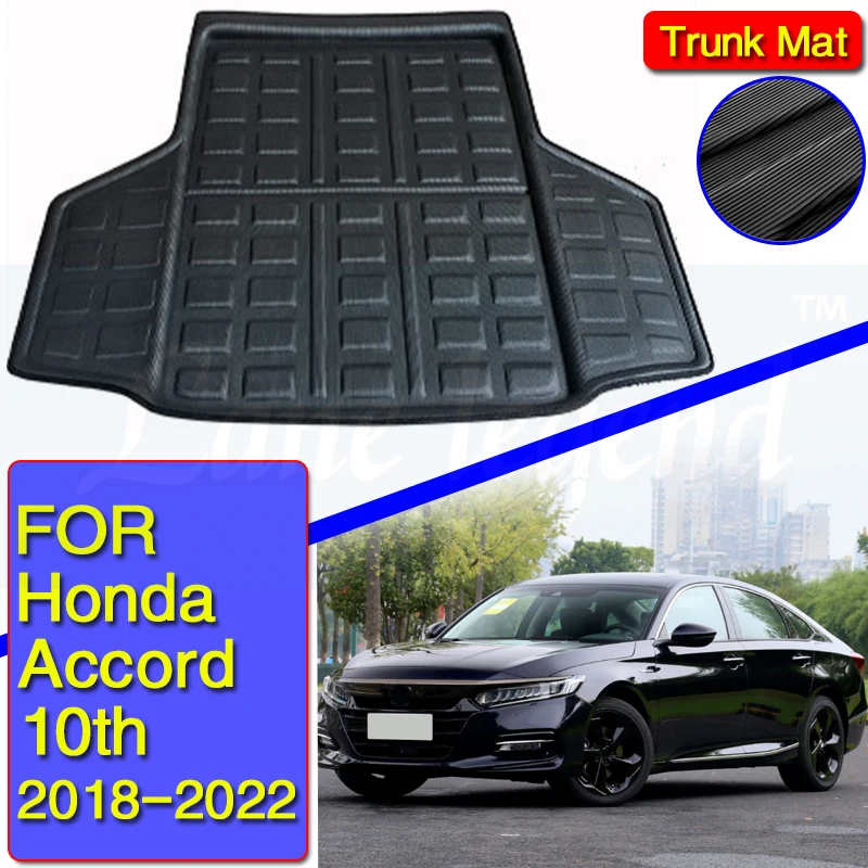 Tailored Cargo Liner For Honda Inspire Accord 10th Generation 2018 2019-2022 Black Rear Trunk Boot Cargo Tray Mat Floor Carpet