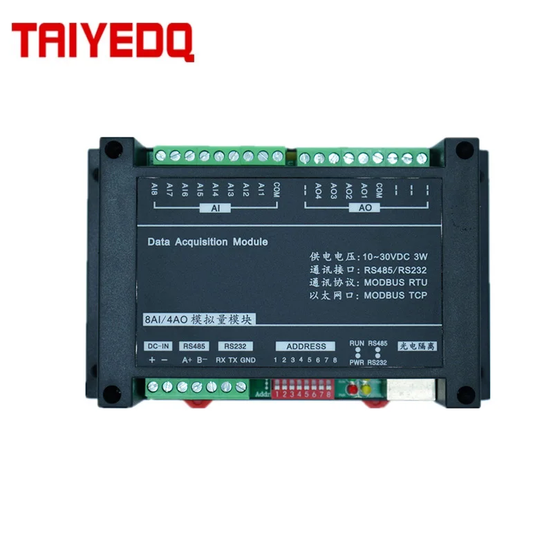 Modbus TCP Industrial Controller Ethernet High-Speed Unit With 8 Analog Inputs And 4 Analog Outputs