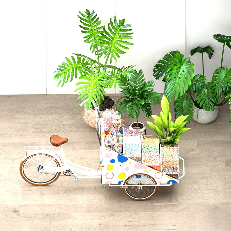 

Мобильная тележка для еды, тележка для продажи закусок, перевернутая трехколесная тележка для осла