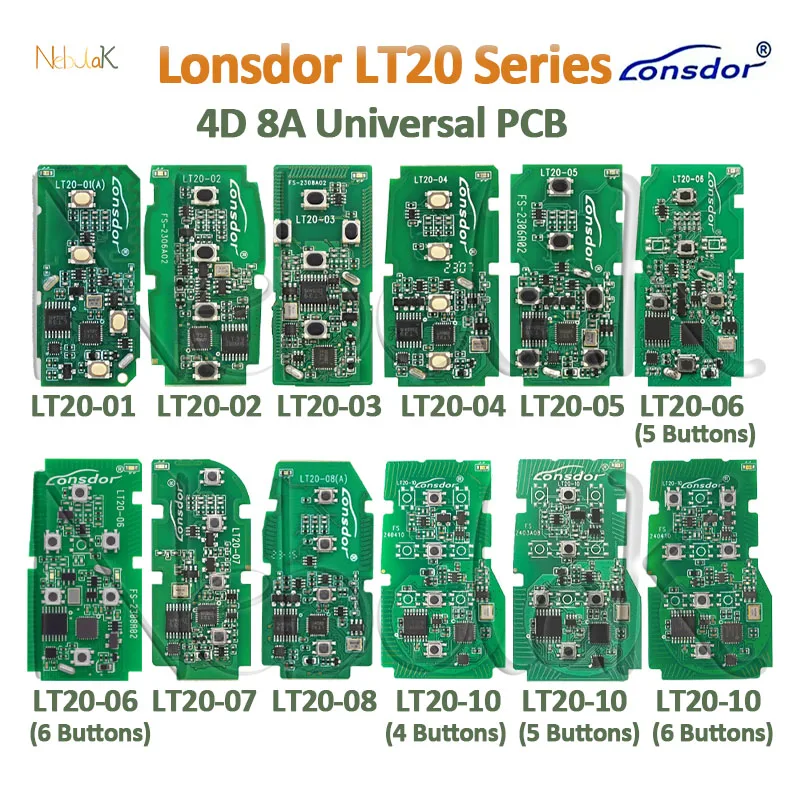 Lonsdor LT20-01/02/03/04/05/06/07/08/10 Universal Smart Key PCB Generate 8A 4D For Toyota Lexus Subaru Circuit Board LT20 Series