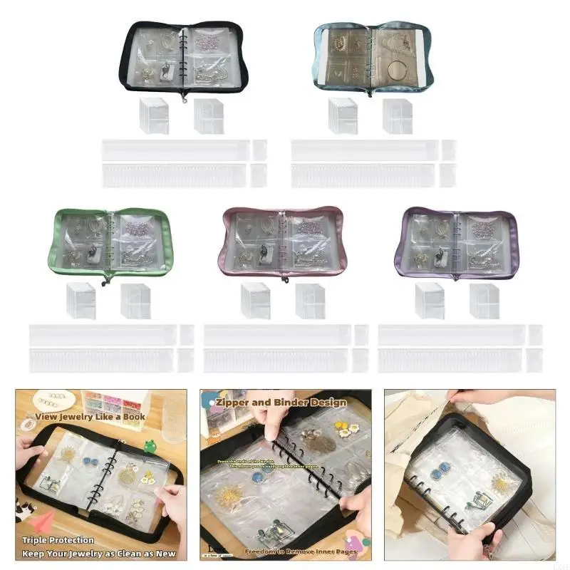 

Portable Jewelry Storage Book with Clear Bags for Traveling Necklace Earring Ring Bracelet Organiser Jewellery Binders