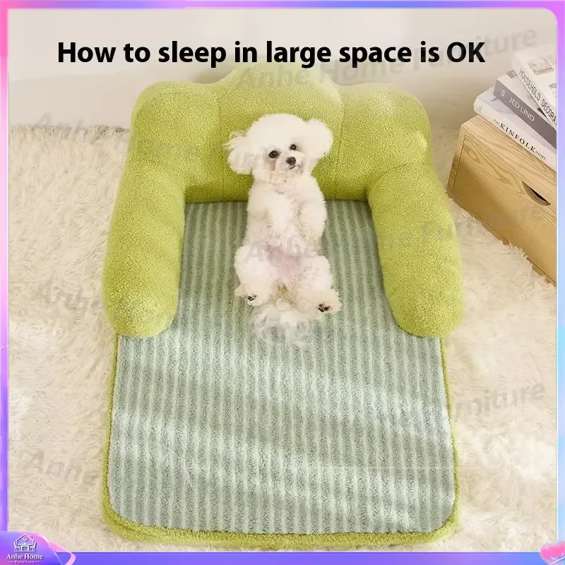 Large Modern Pet Dog Sofa Bed XL Washable Removable Nest Thickened Backrest Universal Four Season Warm Solid Color Furniture