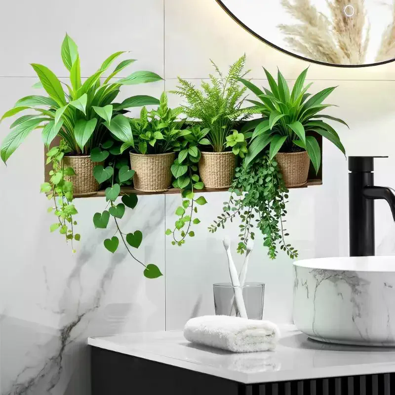 Self-Adhesive Removable Colorful Potted Cactus Wall Decals Cute Plant Stickers for Girls Bedroom Home Decoration