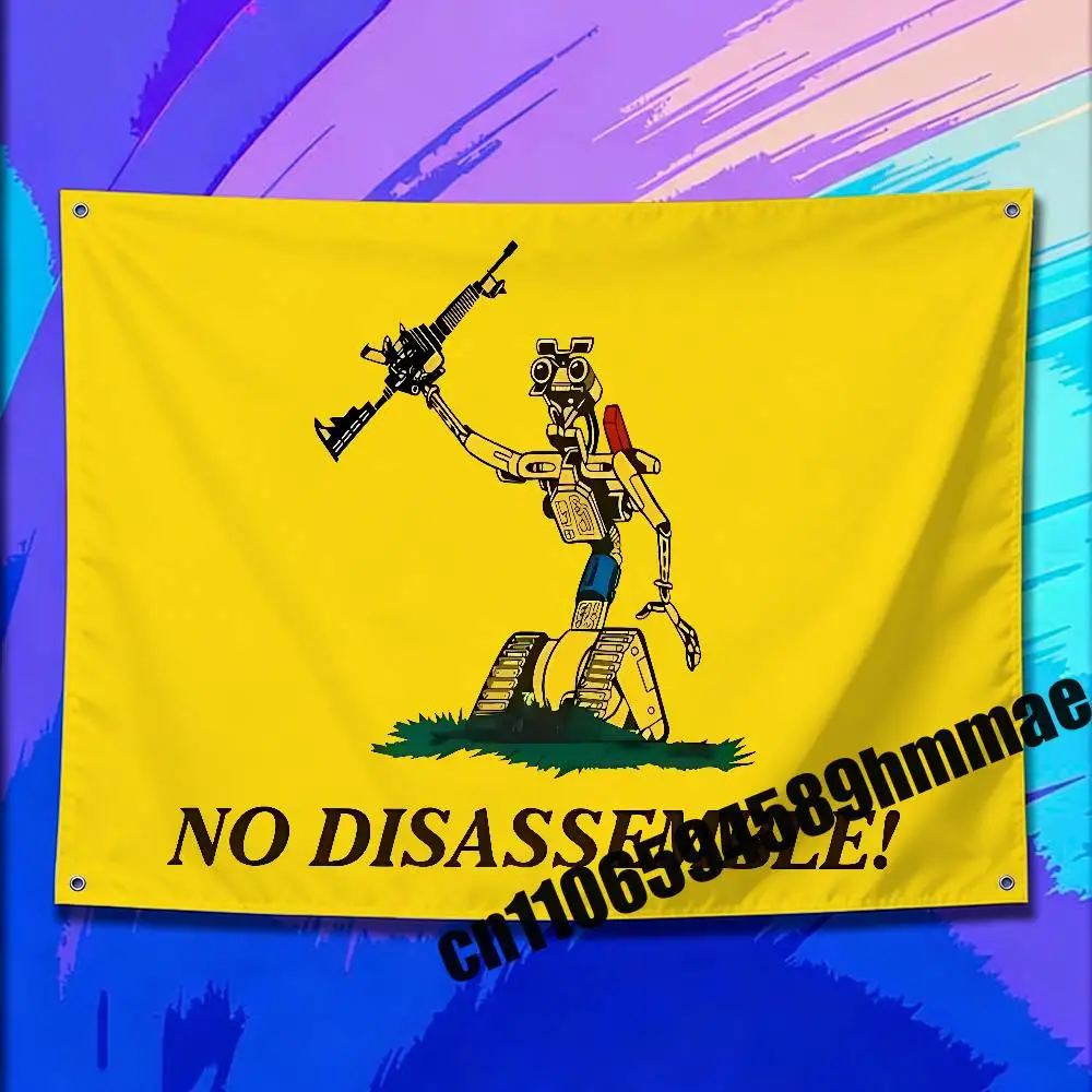 

No Disassembly Disassemble Johnny 5 Gadsden Flag For 150*200cm 80*120cm 100*150cm 50*70cm Outdoor Wall Banner Tapestry Cover