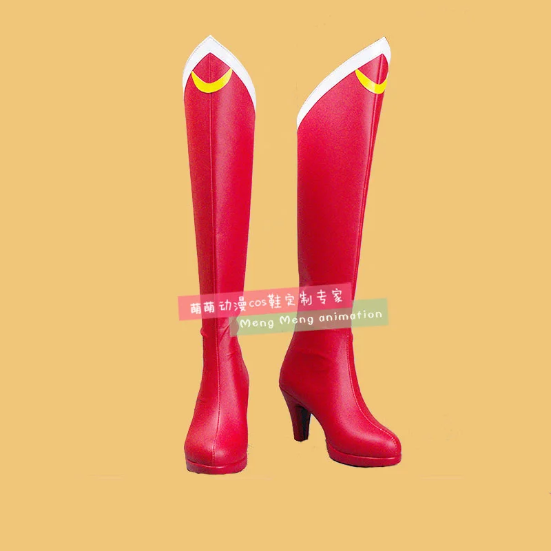Japanese Anime Sailor Moon Red boots Sailormoon Tsukino Usagi  Cosplay shoes Comic Costume Boots large size