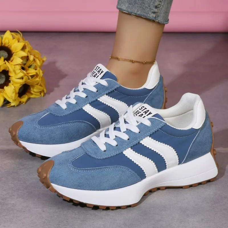 Women's Fashion Chunky Thick Sole Hidden Heel Daddy Sneakers Versatile Lace Up Casual Sports Walking Shoes For Daily Wear