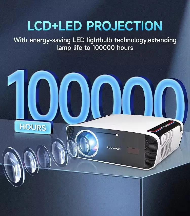 جهاز عرض ذكي الأكثر مبيعًا فقرة 4K A9Q عالية التجويف التركيز التلقائي واي فاي كامل HD بلوتوث 5.4 فيديو منزلي جهاز عرض LED محمول