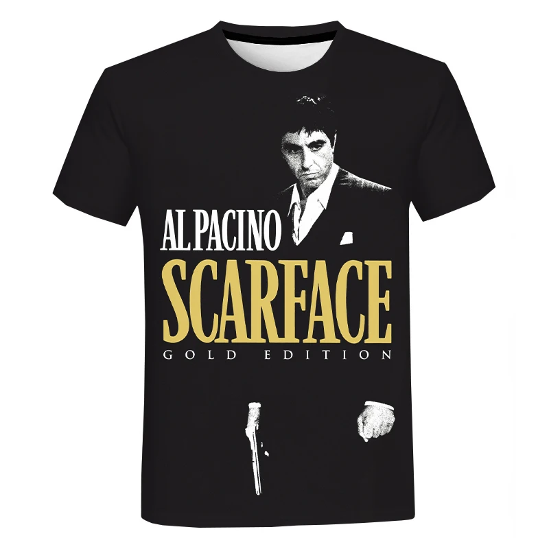 New Scarface 3D Print T-Shirt Men Women Casual Fashion Streetwear Oversized Short Sleeve O-Neck T Shirt Male Tees Tops Clothing
